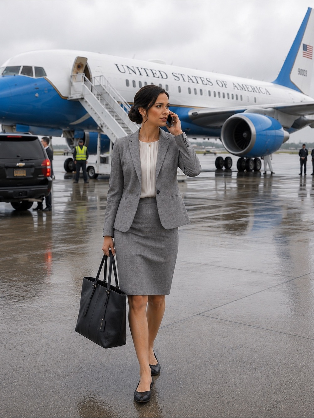 Banana Republic Gray Women's Suit - Blazer & Pencil Skirt